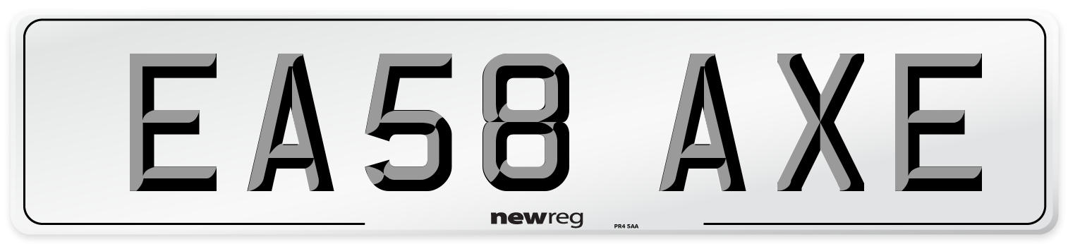 EA58 AXE Number Plate from New Reg